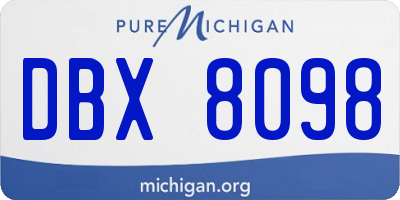 MI license plate DBX8098