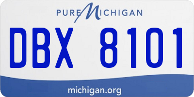 MI license plate DBX8101