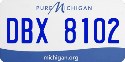 MI license plate DBX8102