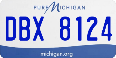 MI license plate DBX8124
