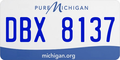 MI license plate DBX8137