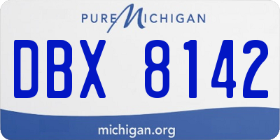 MI license plate DBX8142