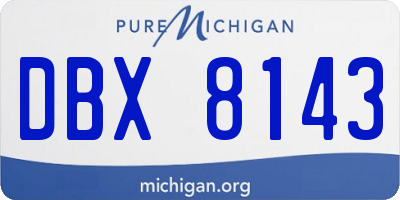 MI license plate DBX8143