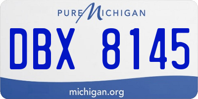 MI license plate DBX8145