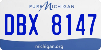 MI license plate DBX8147