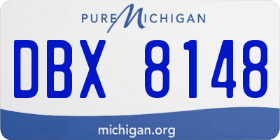 MI license plate DBX8148