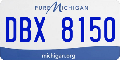 MI license plate DBX8150