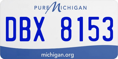 MI license plate DBX8153