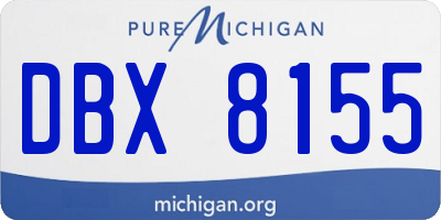 MI license plate DBX8155