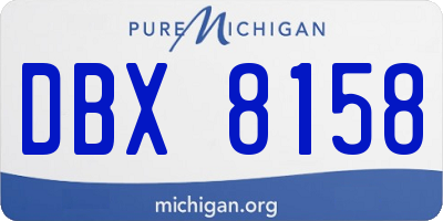 MI license plate DBX8158