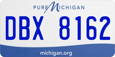 MI license plate DBX8162