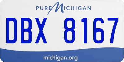 MI license plate DBX8167