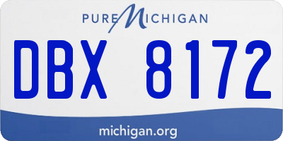 MI license plate DBX8172