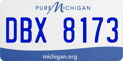 MI license plate DBX8173