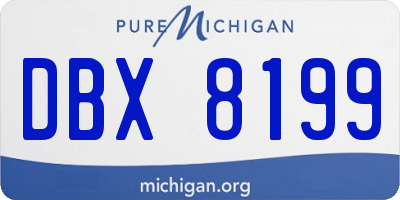 MI license plate DBX8199