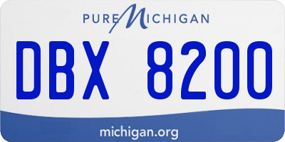 MI license plate DBX8200