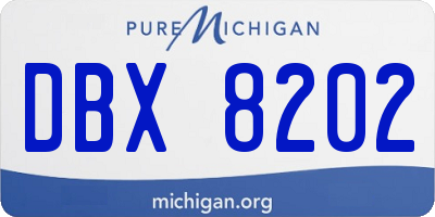 MI license plate DBX8202
