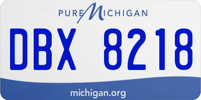 MI license plate DBX8218
