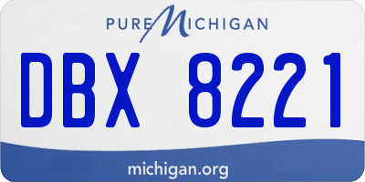 MI license plate DBX8221