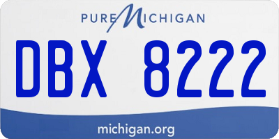MI license plate DBX8222