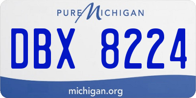 MI license plate DBX8224