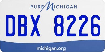 MI license plate DBX8226