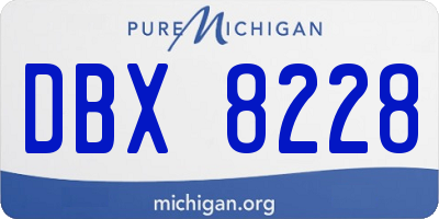 MI license plate DBX8228