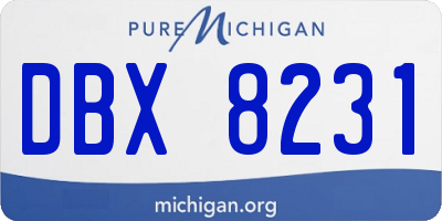 MI license plate DBX8231