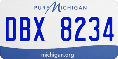 MI license plate DBX8234