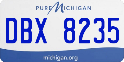 MI license plate DBX8235