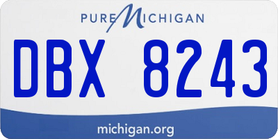 MI license plate DBX8243
