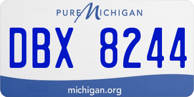 MI license plate DBX8244