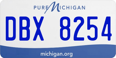 MI license plate DBX8254