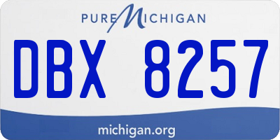 MI license plate DBX8257