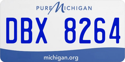 MI license plate DBX8264