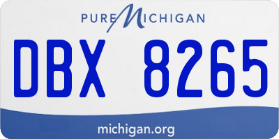 MI license plate DBX8265
