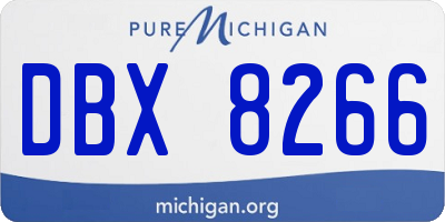 MI license plate DBX8266