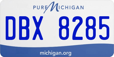 MI license plate DBX8285