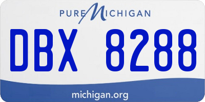 MI license plate DBX8288