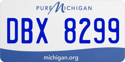 MI license plate DBX8299