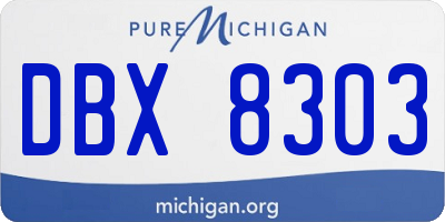 MI license plate DBX8303