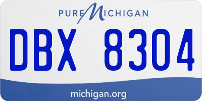MI license plate DBX8304