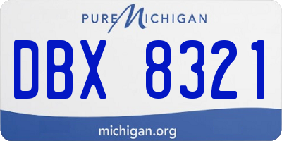 MI license plate DBX8321