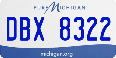MI license plate DBX8322