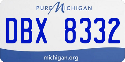 MI license plate DBX8332