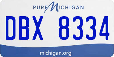 MI license plate DBX8334