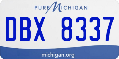 MI license plate DBX8337