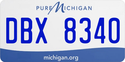 MI license plate DBX8340
