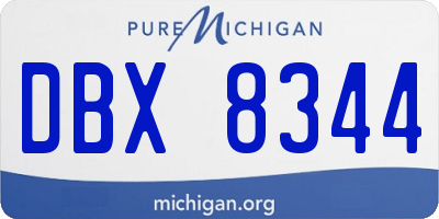 MI license plate DBX8344