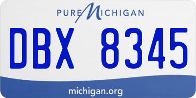 MI license plate DBX8345
